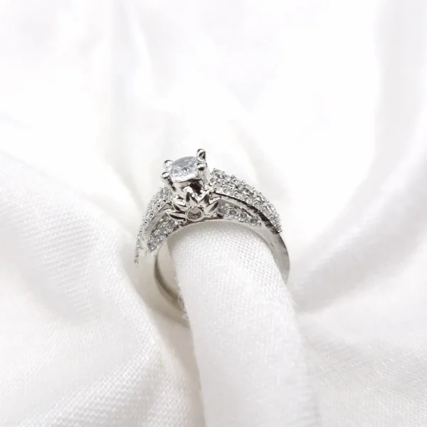 Sriasmi Silver Tone White American Diamond Ring - Image 2