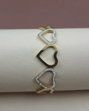 Sriasmi Gold Plated Stainless Steel Waterproof Heart Bracelet