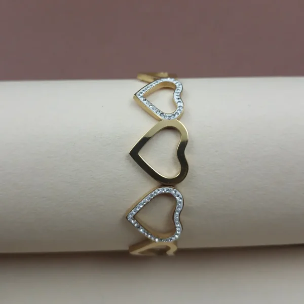 Sriasmi Gold Plated Stainless Steel Waterproof Heart Bracelet