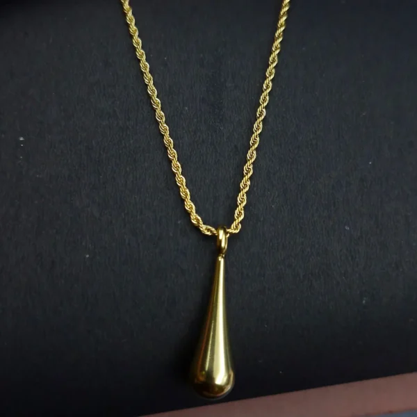 Sriasmi Gold Plated Stainless Steel Waterproof Droplet Pendent - Image 2