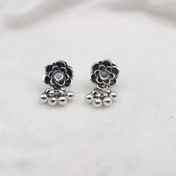 Sriasmi Traditional Flower Oxidised Necklace set - Image 2