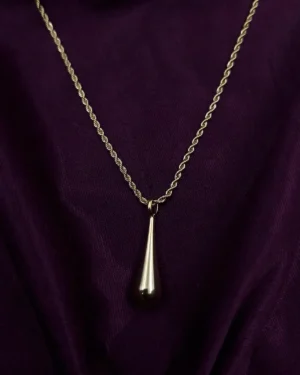 Sriasmi Gold Plated Stainless Steel Waterproof Droplet Pendent
