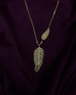 Sriasmi Gold Plated Stainless Steel Waterproof Leaf Pendent