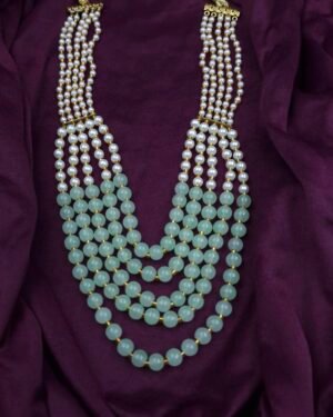 Elegant 5-Layer Hydro Beads Long Necklace | Sriasmi.com