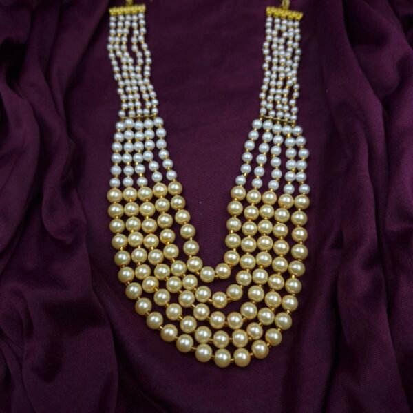 Elegant 5-Layer Hydro Beads Long Necklace | Sriasmi.com