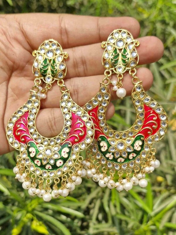 Sriasmi Meenakari Kundan Earring - Image 2
