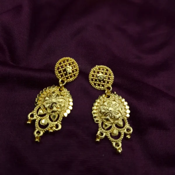 Sriasmi Traditional Golden Brass Necklace set - Image 3