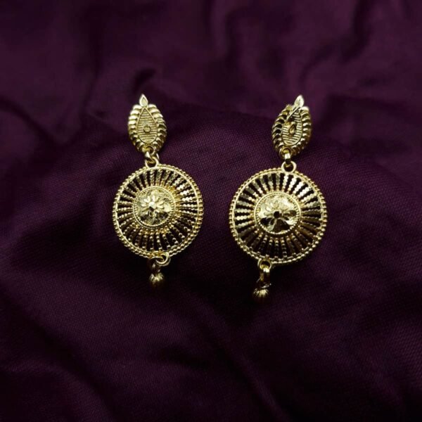 Sriasmi Traditional Golden Brass Long Necklace set - Image 2