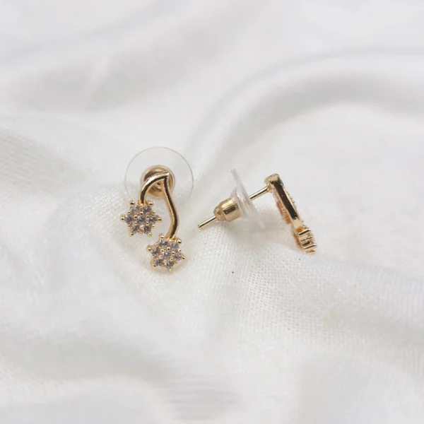Sriasmi Gold Tone American Diamond Mini Studs - Image 2