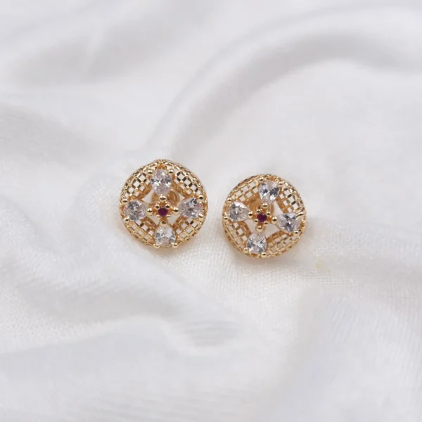 Sriasmi Gold Tone American Diamond Mini Studs