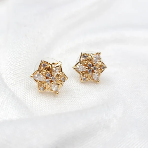 Sriasmi Gold Tone American Diamond Mini Studs
