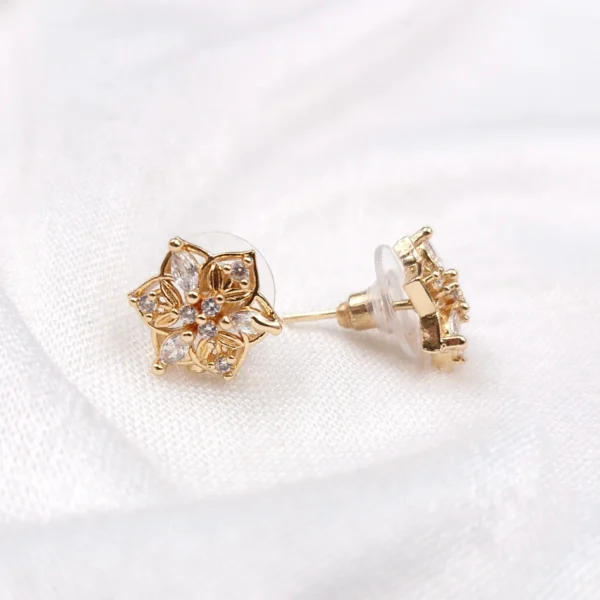Sriasmi Gold Tone American Diamond Mini Studs - Image 2