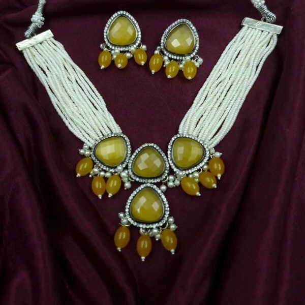 Sriasmi American Diamond Monalisa Necklace Set