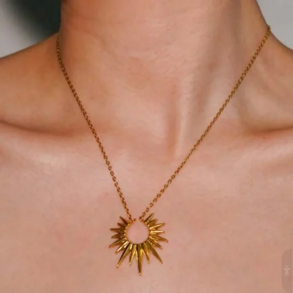 Sriasmi Gold Plated Stainless Steel Waterproof Sun Pendent - Image 2