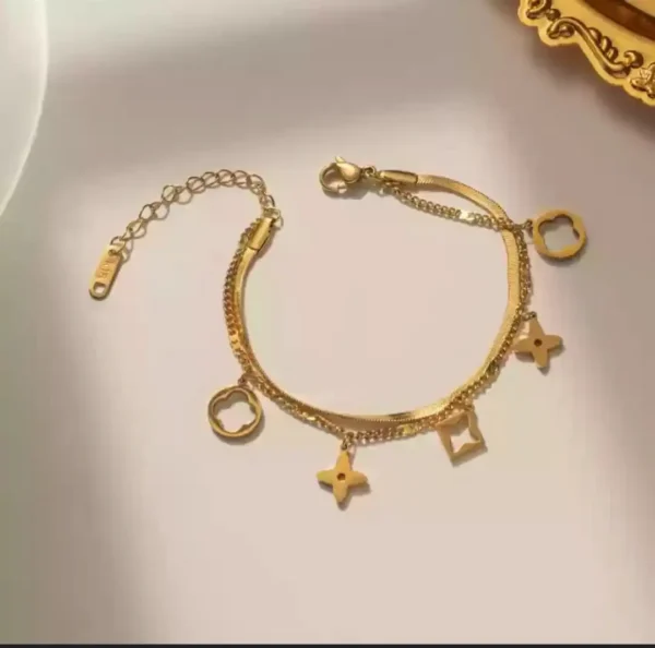 Sriasmi Gold Plated Stainless Steel Waterproof Chain Bracelet