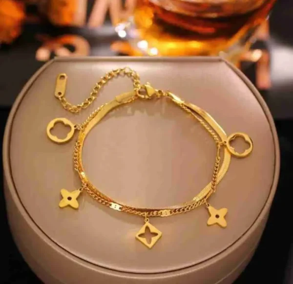 Sriasmi Gold Plated Stainless Steel Waterproof Chain Bracelet - Image 2