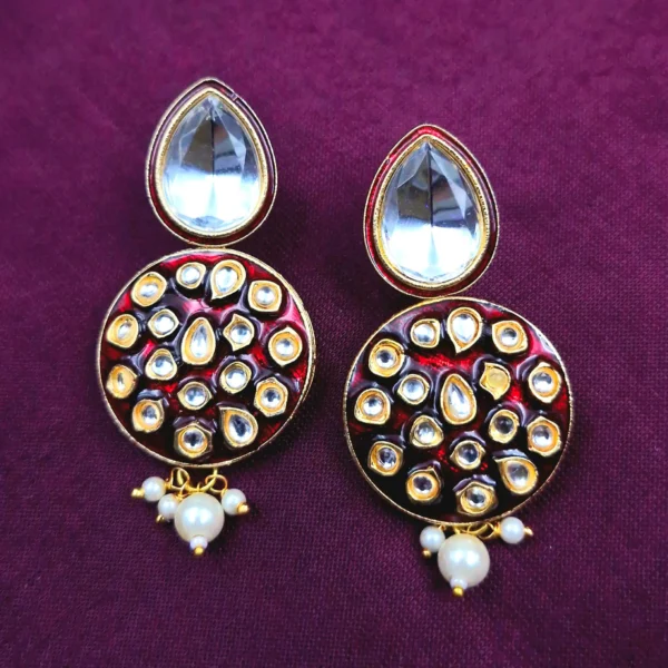 Traditional Kundan Meenakari  Necklace Set | Sriasmi.com - Image 2