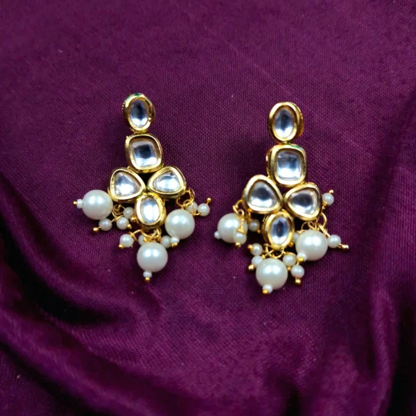 Traditional Kundan with Back Meenakari Design Necklace Set | Sriasmi.com - Image 3
