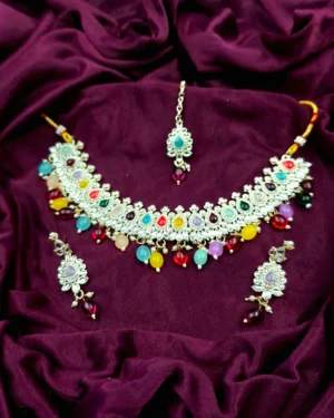 Traditional Kundan Meenakari Necklace Set | Sriasmi.com