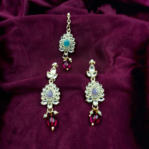 Traditional Kundan Meenakari Necklace Set | Sriasmi.com - Image 2