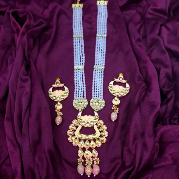 Traditional Kundan Meenakari Long Necklace Set | Sriasmi.com