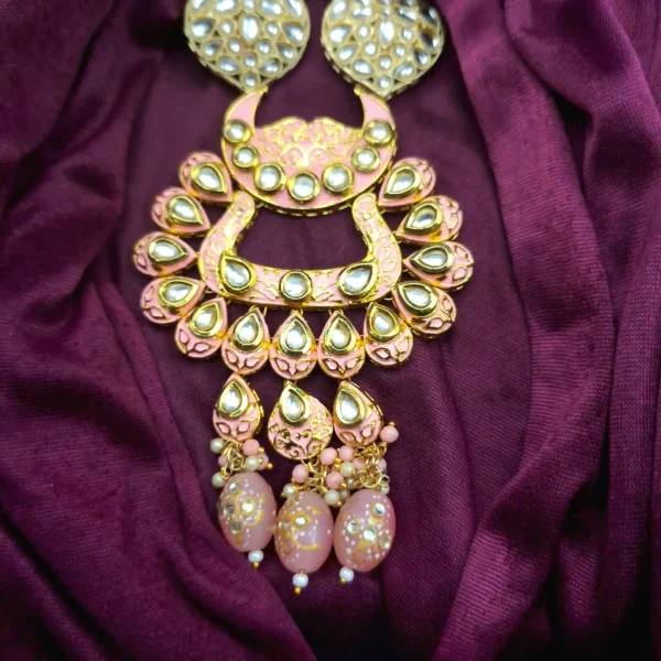 Traditional Kundan Meenakari Long Necklace Set | Sriasmi.com - Image 3