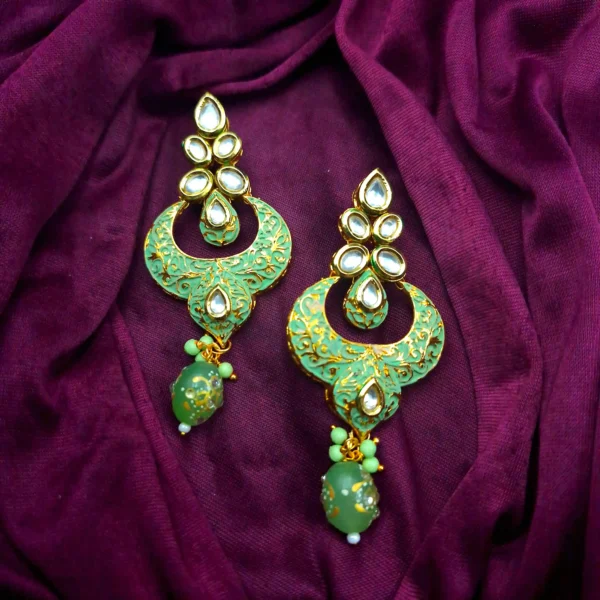 Traditional Kundan Meenakari Long Necklace Set | Sriasmi.com - Image 3