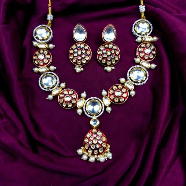 Traditional Kundan Meenakari  Necklace Set | Sriasmi.com