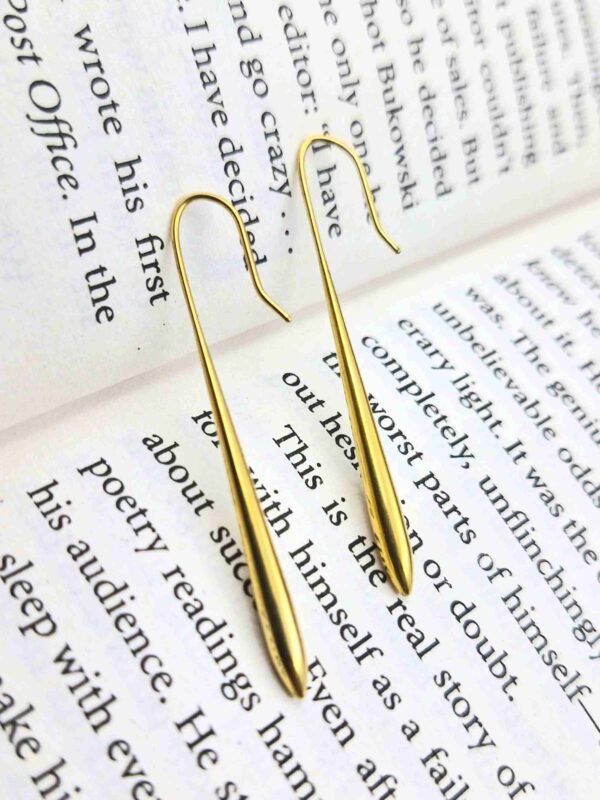 Sriasmi Demi-fine Stainless Steel Waterproof Long Line Drop Hoop Earring
